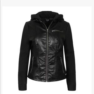 Hurley Moto Vegan Leather and Knit Jacket